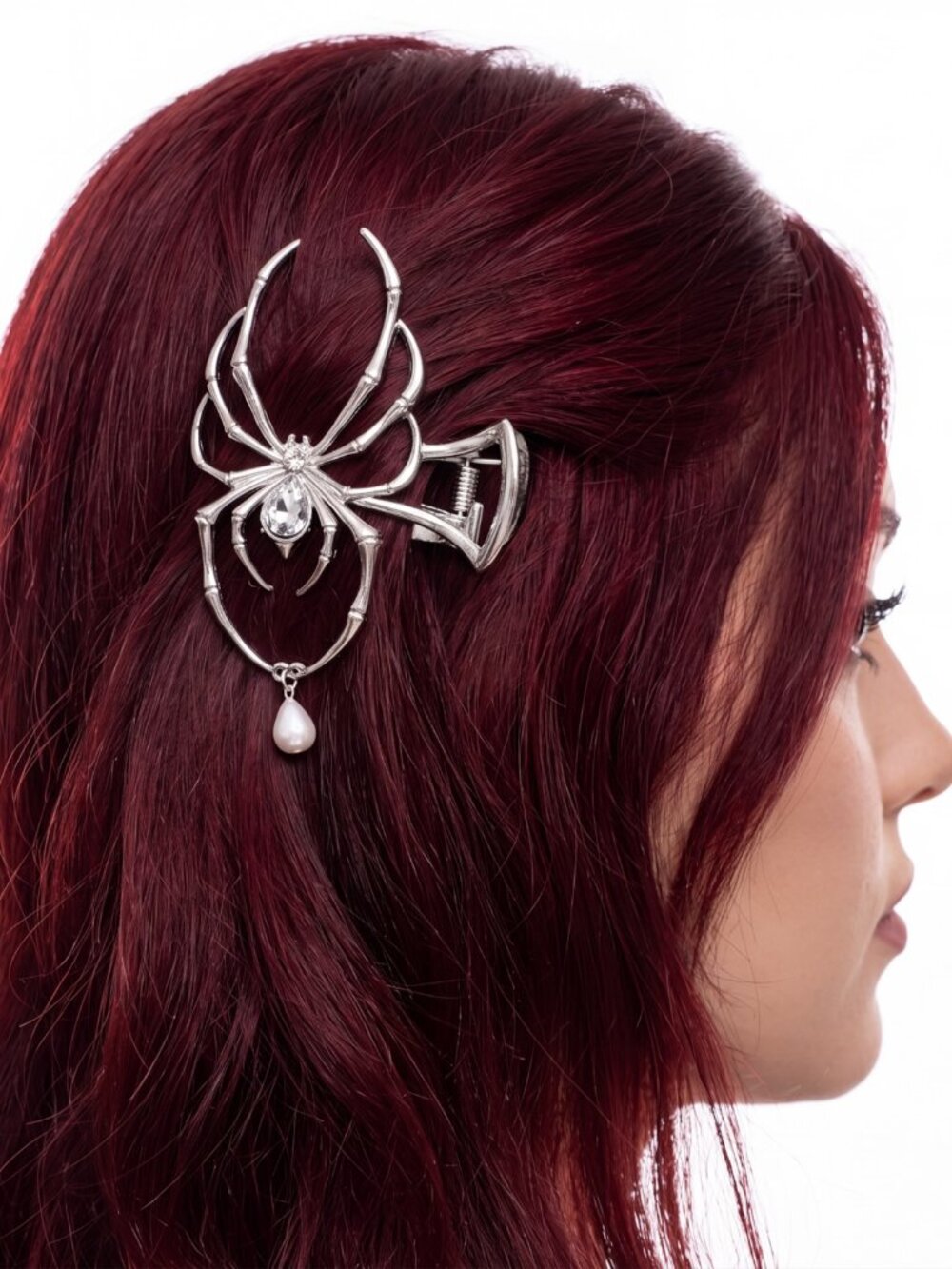 Silver Metal Spider Hair Claw Clip